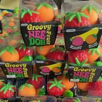 Nieuw, populair fruitparty 3-in-1 squishy speelgoed, banaan sinaasappel aardbei stressverlichtend fidget speelgoed promotioneel speelgoed