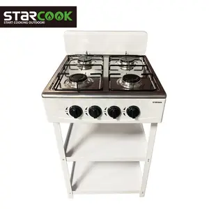 Soporte quemador de Gas con Panel de acero inoxidable 4 quemador para cocinar al aire libre