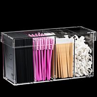 Boîte de présentation en acrylique pour bâtonnets de mascara, accessoires de salon de coiffure, boîte de rangement avec couvercle anti-poussière, directement de l'usine