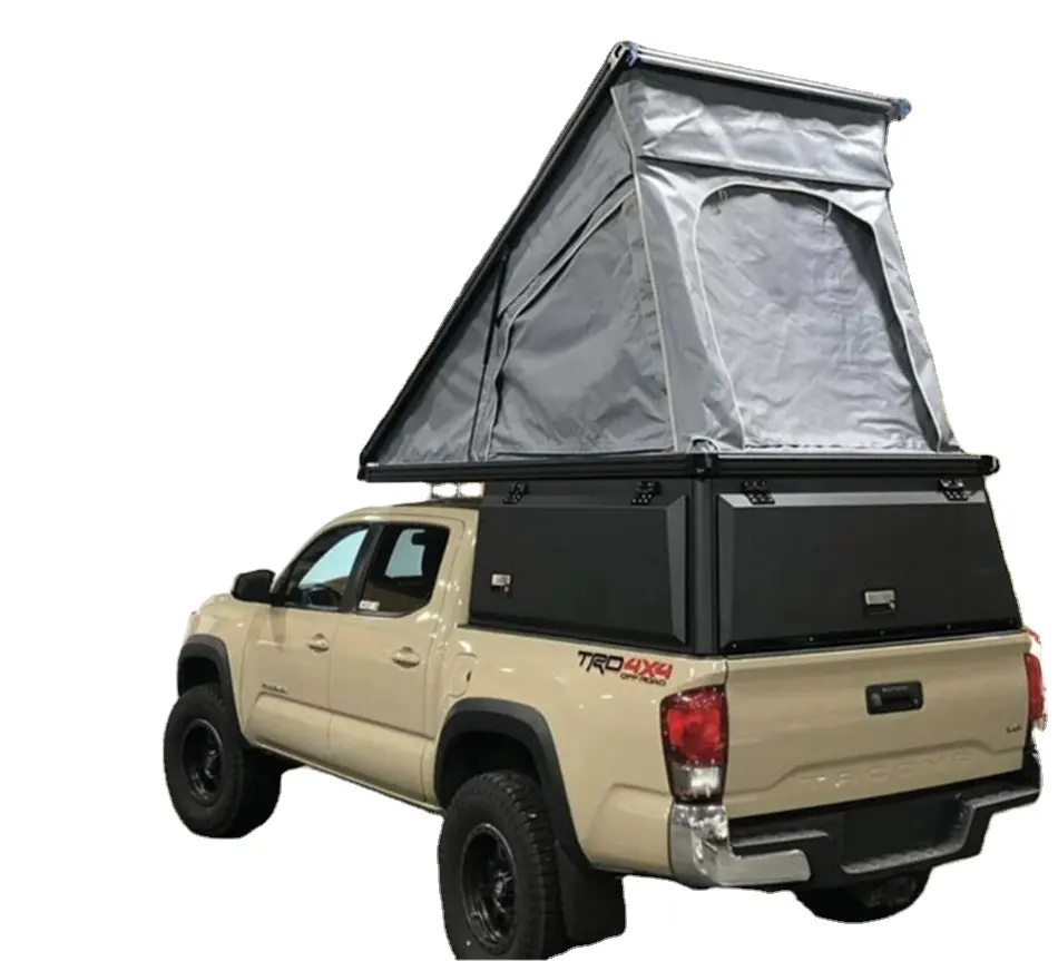 2024 4wd truk Offroad Pickup Camper, tenda atas atap aluminium mobil UTE kanopi dengan kotak alat