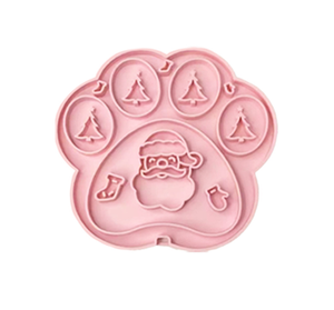 Vente en gros de matériel en silicone de Noël pour chien, moule à lécher pour chien, mangeoire lente pour animaux de compagnie, bol d'alimentation lente avec ventouse - Product Image 1