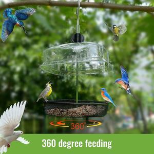 Oniya Support de mangeoire à oiseaux en métal suspendu pour jardin oiseaux sauvages pinsons moineaux - Product Image 5