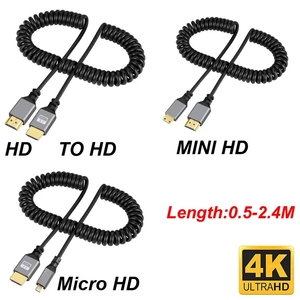 4K60HZ HDTV/8K 0.5-2.4M Micro HD-เข้ากันได้กับ Mini HD MICRO Micro coiled EXTENSION สายเกลียวยืดหยุ่นสำหรับ PC <span class=keywords><strong>mcbook</strong></span> <span class=keywords><strong>Pro</strong></span> แล็ปท็อป - Product Image 3