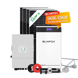 Kit Híbrido <span class=keywords><strong>de</strong></span> Energía Fotovoltaica Sunpok <span class=keywords><strong>de</strong></span> 50KW, con Batería <span class=keywords><strong>de</strong></span> Iones <span class=keywords><strong>de</strong></span> <span class=keywords><strong>Litio</strong></span> <span class=keywords><strong>de</strong></span> 1KW/12KW, Controlador MPPT e Inversor Residencial <span class=keywords><strong>de</strong></span> 6KW - Product Image 1