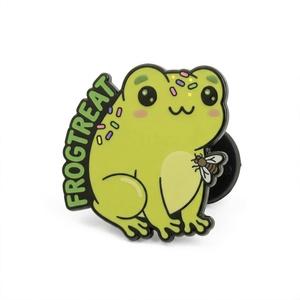 Épingles en émail personnalisées en forme de grenouille, badges promotionnels en émail souple, fournisseur d'épingles de revers en métal, alliage de zinc, laiton, fer, émail dur - Product Image 1