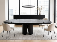 Table à manger extensible en céramique avec plateau en pierre frittée, pliable et peu encombrante, vente en gros, fabricant de meubles