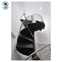 Prima Maßgefertigte Langlebige Moderne Wendeltreppe Glasgeländer Metallische Innen-Schwebetreppe für Villa & Hotel