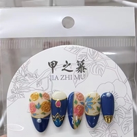 Faux ongles en acrylique à presser JIAZHIMU, design amande, pour salon de manucure, ongles artificiels faits à la main, vente en gros
