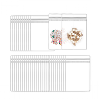 Sacs en PVC transparents auto-adhésifs pour bijoux, petites pochettes en plastique transparentes, sacs à fermeture éclair pour ranger les bagues, les boucles d'oreilles, les colliers et les bijoux