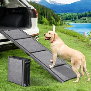 Escalera Plegable Ligera y Portátil de Aluminio para Mascotas, Escalera Antideslizante para <span class=keywords><strong>Perros</strong></span> Grandes, <span class=keywords><strong>Rampa</strong></span> Ajustable para Exteriores - Product Image 2
