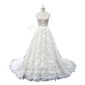 XF18098 alta calidad barato diseño Original lujo A-line <span class=keywords><strong>vestidos</strong></span> de novia con pluma <span class=keywords><strong>2021</strong></span> - Product Image 1