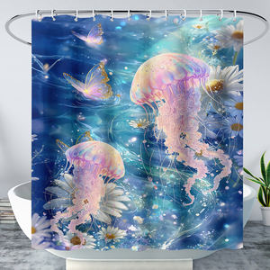 <span class=keywords><strong>Rideau</strong></span> <span class=keywords><strong>de</strong></span> <span class=keywords><strong>douche</strong></span> décoratif pour salle <span class=keywords><strong>de</strong></span> bain, thème tropical, vie marine, impression numérique 3D - Product Image 5