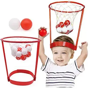 Мини-баскетбольная повязка на голову, игровая повязка на голову с 20 мячиками, игрушки для дома и улицы для детей и взрослых