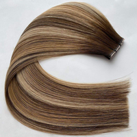 Nouvelles extensions de cheveux humains russes Genius Weft, Balayage PU Hole Weft, 80 cm de large