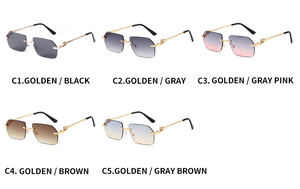 STORY STY8053 그라데이션 럭셔리 선글라스 2024 새로운 사용자 정의 로고 음영 안경 여성 남성 브랜드 디자인 무테 선글라스 - Product Image 6