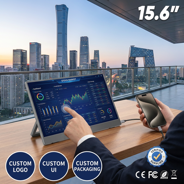 15.6 Inch Portable Touchscreen Monitor S27b-3 1080P FHD Built-in Stand USB New Laptop Business Gaming Work