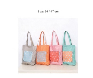 Femme dessin animé pliable sac à provisions Polyester pliable sac à provisions motif Nylon pliable sac à provisions pour filles cadeau Eco - Product Image 2