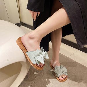 YX Slippers (cloth) Women's 2025 New Bow Flat Heel <b>Sandals</b> <b>Fashionable</b> All-match Outdoor Sweet <b>Sandals</b> for Women - Product Image 3