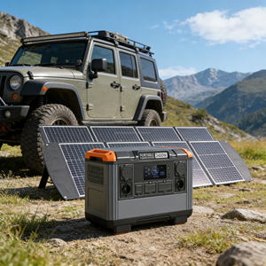 Estación de energía LiFePO4 de 2000W 2400W 2000Wh con enchufe europeo, generador solar portátil de onda sinusoidal pura para camping, caravanas y emergencias - Product Image 5