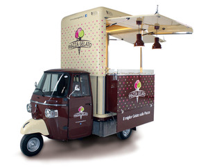 Carrito de Venta de Helados, <span class=keywords><strong>Scooter</strong></span> <span class=keywords><strong>Piaggio</strong></span> Ape, Vehículo de Tres <span class=keywords><strong>Ruedas</strong></span>, Carrito de Venta con Congelador, Triciclo Eléctrico - Product Image 6