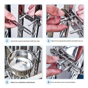 Tigela Suspensa de Aço Inoxidável para Cães e Gatos, Anti-Tombamento, Redonda, para Cães Grandes e Pequenos Animais de Estimação - Product Image 5