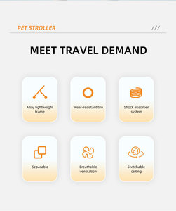 Fábrica desmontable gato perro cochecito de viaje portador bicicleta remolque gato perro fácil caminar plegable lujoso cochecito para mascotas - Product Image 5