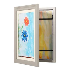 Moldura para casa Kids Drawing Multi Styles Magnetic Shadow Box Frame Kids Art Wall Hanging Front Opening Frame Kids Art