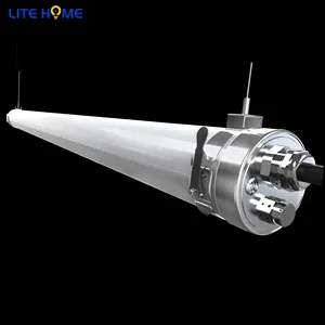 LiteHome-IP66, Tabung Cahaya T8 Anti Uap LED, Anti Air 3000K ~ 3500K Putih Hangat 2FT