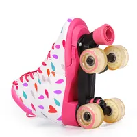 Personalizado oem amazon venda quente rosa patines de 4 ruedas piscando skates