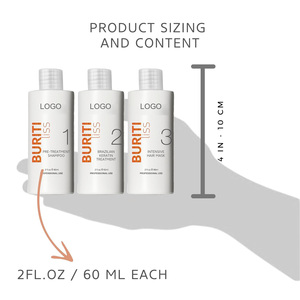 Etiqueta privada Tratamiento de queratina brasileña <span class=keywords><strong>Buriti</strong></span> Liss Kit 2oz/60ml-Tratamiento de queratina en casa Alisado y alisado - Product Image 4