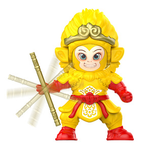 Figurine de collection Sun Wukong à visage changeant avec bâton doré rotatif, pour enfants et adultes, cadeau et décoration - Product Image 3