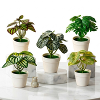 Plante artificielle verte à 9 feuilles en pot pour décoration de toile de fond de mariage, aménagement paysager, jardin, cour, hôtel, fleurs décoratives