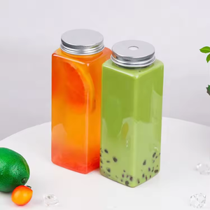 Bottiglia Quadrata in PET da 500ml per Tè al Latte con Tappo a Vite in Alluminio, Vendita Diretta dalla Fabbrica - Product Image 6