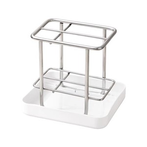 Stainless Steel Toothbrush Holder With Tray Rectangular Freestanding Durable For Bathroom Countertop Storage - Product Image 3