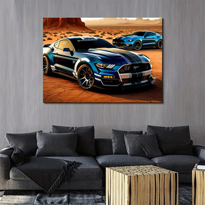 Tableaux et affiches modernes sur toile avec motifs de voitures de course et de peinture automobile, décorations murales pour salon et hall d'entrée - Product Image 2