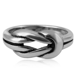 yunnique Men's <b>Titanium</b> Steel Rope Knot <b>Ring</b> Geometric Bowknot Design Gift Jewelry FY28077 - Product Image 4