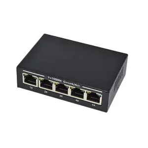 OEM 5CH Gigabit Ethernet 5V 1A adaptör anahtarları 1000Mbps Mbps 4 port Giga LAN ab İngiltere abd Plug yönetilmeyen ağ anahtarı