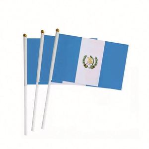 Factory Wholesale Digital Printing Custom Event Festival Polyester Guatemala Country Hand Held Waving <b>Flag</b> - Product Image 5