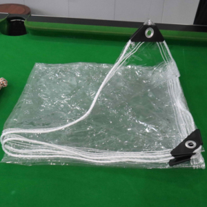 Bâche en PVC tissé enduit transparent, imperméable, résistante aux déchirures et au vent, avec œillets et attaches pour patio, pavillon, serre, tente - Product Image 1