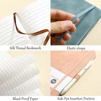 Carnet à spirale A5 personnalisable en cuir PU rigide avec sangle, pages personnalisables, impression de logo, option cadeau en gros