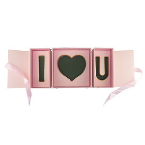Wholesale Luxury Gift Packaging Valentine Day I Love You Flower Heart Shaped Double Layer Boxes