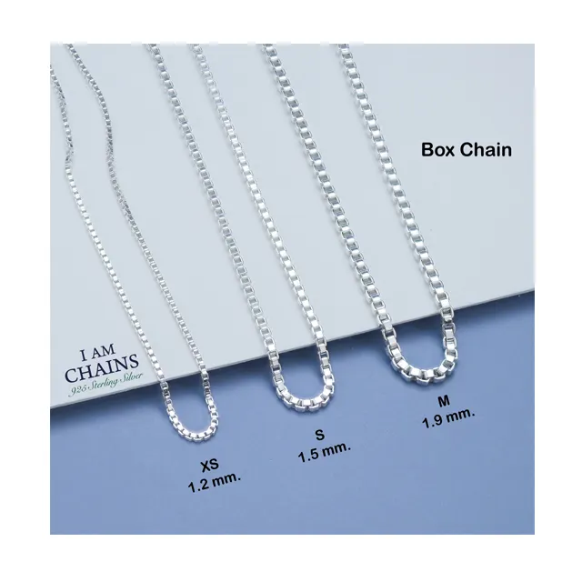 Silber Halskette Zubehör von Box Chain Silver 925 Fertige Kette Italien Chain Jewelry Making von Supplier Thailand