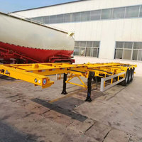 Semi-remorque à col de cygne en acier, châssis de remorque pour conteneur de 40 pieds avec une charge utile de 60 tonnes pour transporter des conteneurs d'expédition