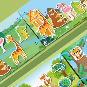 Libro de Actividades para Niños, Pegatinas de Animales, Vehículos y Dinosaurios, Juegos de Combinación de Números y Letras, Libro de Actividades de Aprendizaje Interactivo - Product Image 3