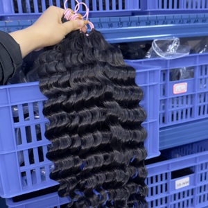 Hot Sale Crochet Hair Bundles <strong>Weaves</strong> 18-26 Inch Feathered Tip Crochet Human Hair Extensions for <strong>Quick</strong> <strong>Braids</strong> Natural Black - Product Image 4