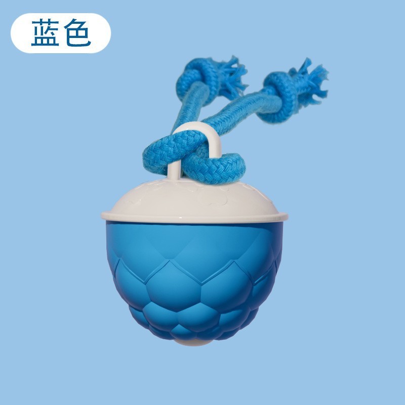 Balle pour chien avec empreinte de patte [bleue] et son de chuintement d'oiseau.