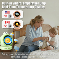 Réveil intelligent interactif WiFi sans fil le plus récent avec mémoire, bruit blanc, commande vocale, écran tactile, plastique, électronique