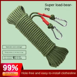 <span class=keywords><strong>Tendedero</strong></span> de cuerda de nailon para exteriores con núcleo de alambre de acero grueso, edredón no perforado, colgante de secado, <span class=keywords><strong>techo</strong></span> de balcón, uso interior/exterior - Product Image 3