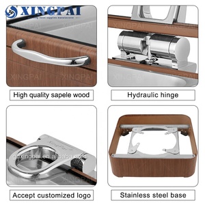 XINGPAI Juego de Calentadores de Comida Hidráulicos de Madera de Sapele de Primera Calidad para Hoteles Cinco Estrellas, para Catering, Banquetes y Restaurantes - Product Image 6