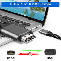 Câble USB-C vers DP de 1 mètre, 4K 60Hz, gaine en nylon, conducteur CCA, pour ordinateur et projecteur